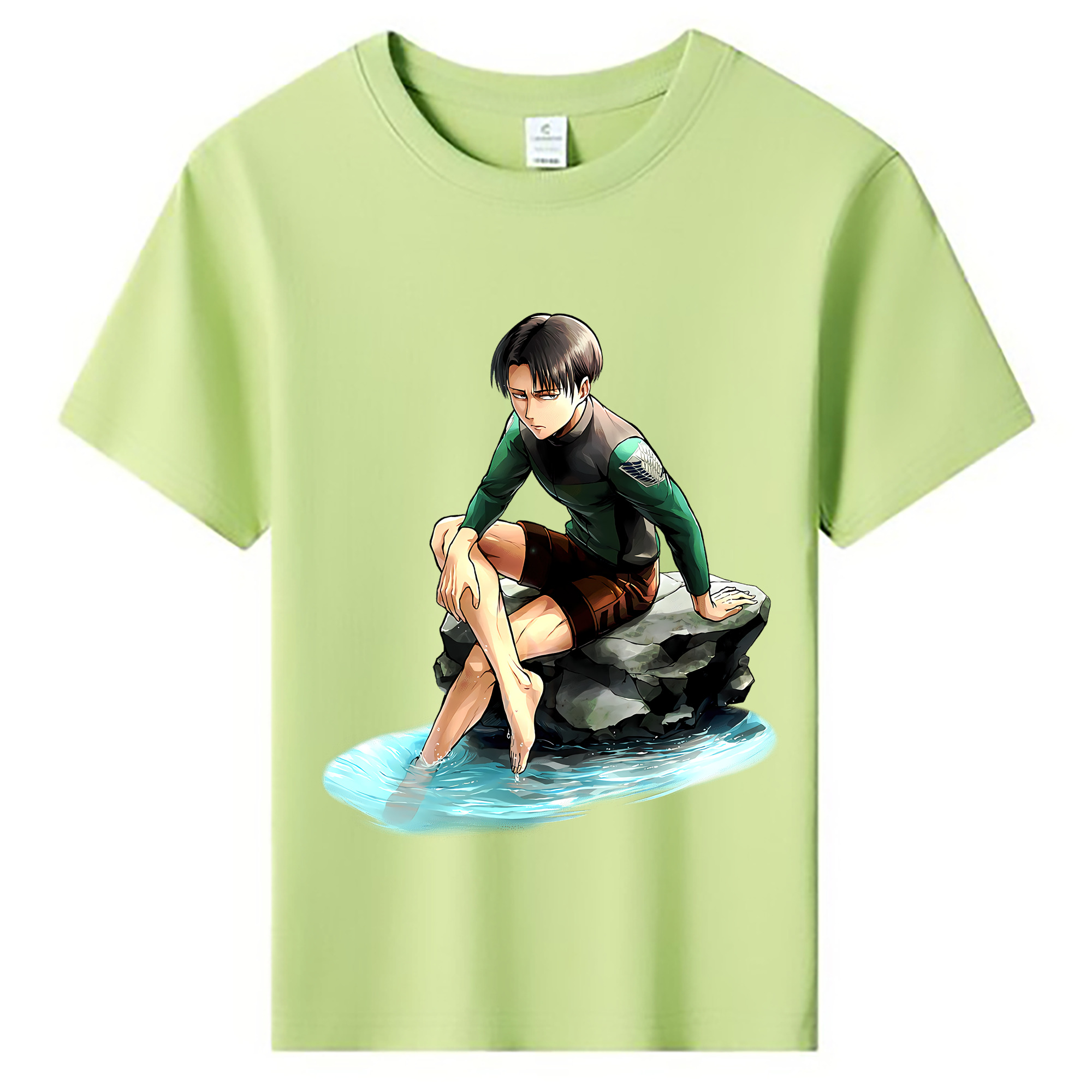 （画像用） 進撃の巨人 リヴァイ·アッカーマン Attack on Titan Levi Ackerman 綿100％キッズTシャツ（フロントプリント）